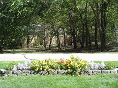 flower bed along road